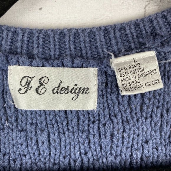 F E Design Womens Knit Sweater Vest Size Large Multi Color Stripe Sourthwestern - Picture 2 of 3